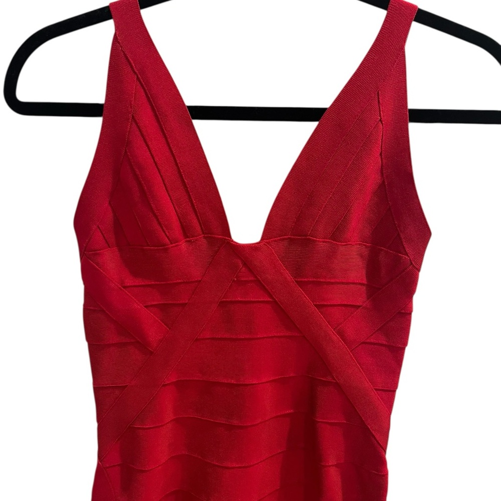 Akira Chicago Black Label Red Bandage Bodycon Dress - Picture 3 of 5